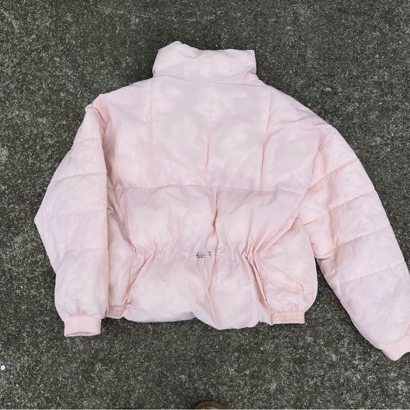 Free People Cold Rush Puffer Jacket Coat Cinched Waist Pale Pink - Picture 3 of 8